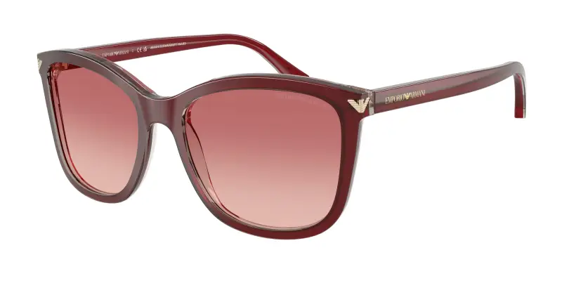 Donna Emporio Armani EA4060 6377A5 Occhiali da sole Acetato Rosso Rosa Squadrata Normale Sfumato