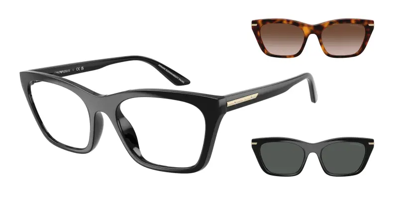 Donna Emporio Armani EA4274BU 50171W Occhiali da sole Iniettato Nero Trasparente Cat Eye Normale