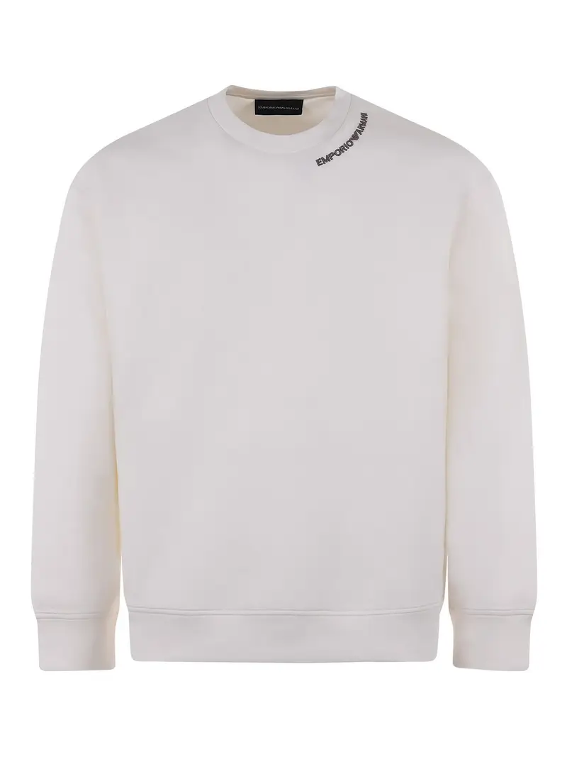 Felpa con logo intorno al girocollo Bianco