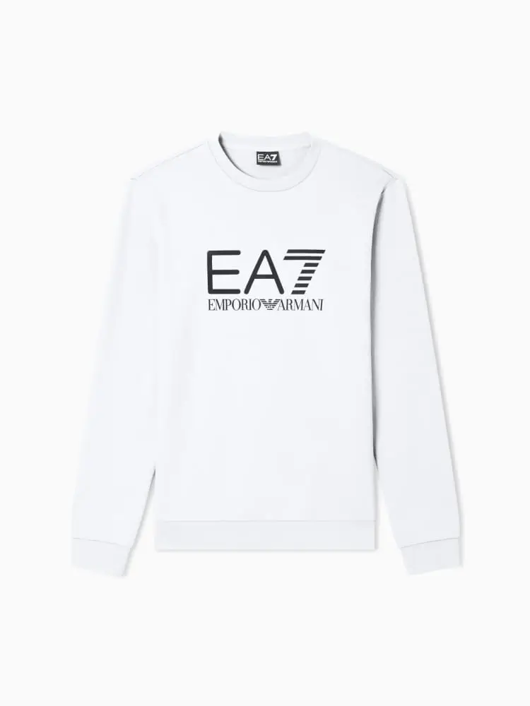 felpa core identity in jersey di cotone bianco con logo