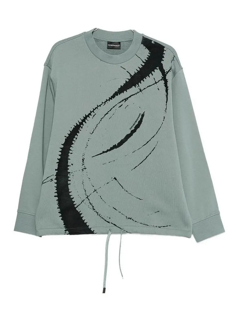 Felpa girocollo in cotone Blu