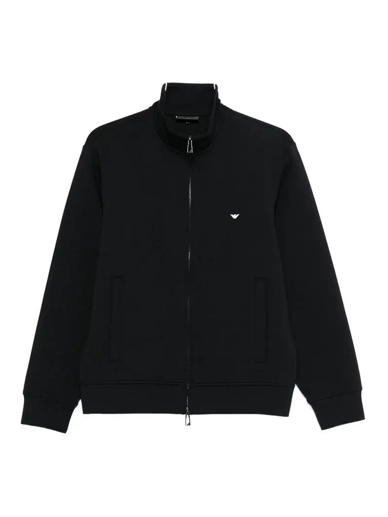 Felpa in cotone con logo Blu