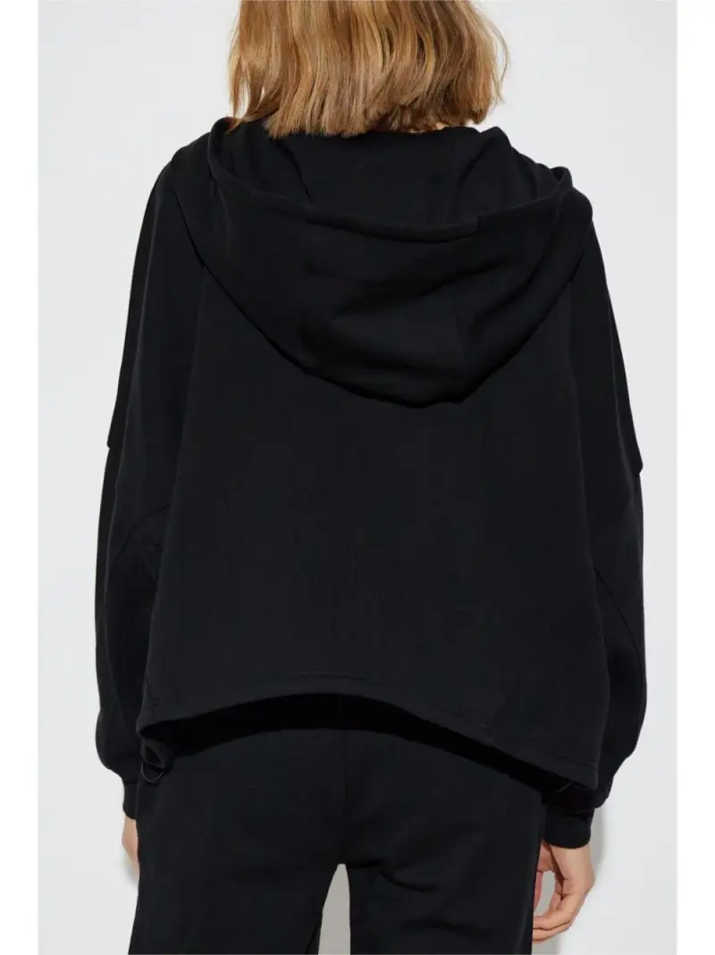 Felpa nera logo lucido Nero miniatura 3