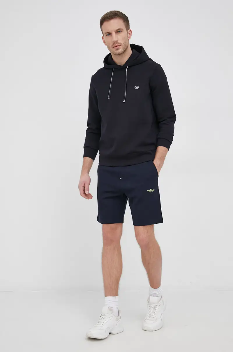 felpa uomo colore blu navy con cappuccio miniatura 2