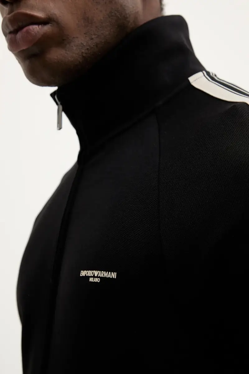 felpa uomo colore nero con applicazione EM002872 AF13488 miniatura 5