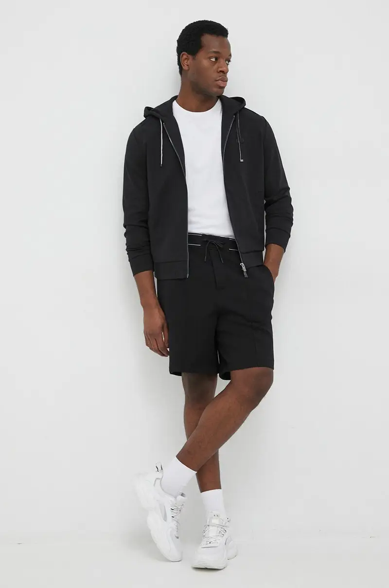 felpa uomo colore nero con cappuccio miniatura 2