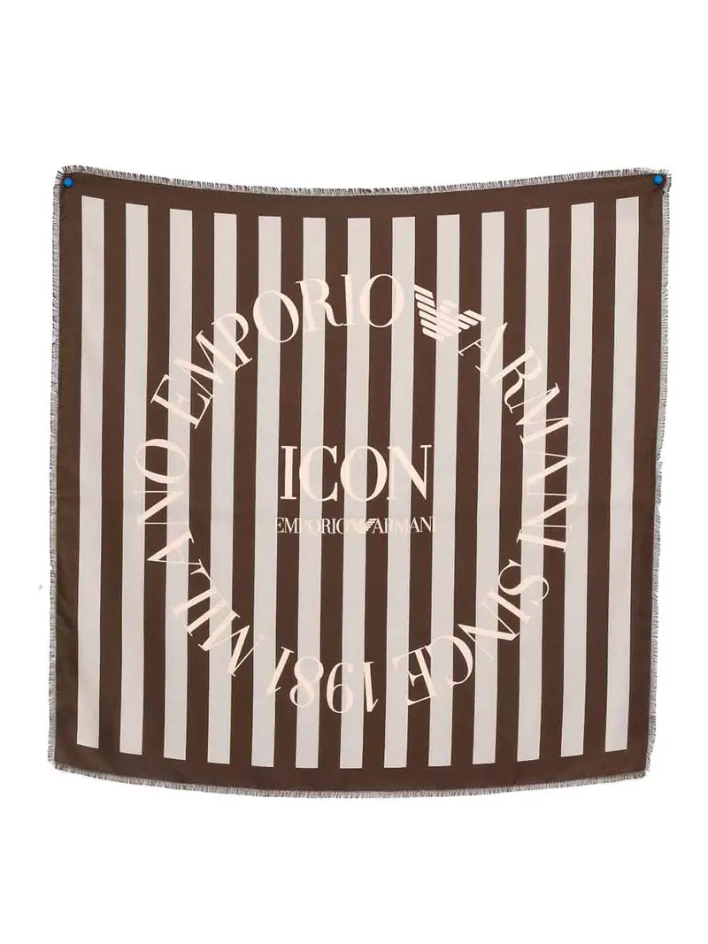 Foulard in seta rigata Marrone