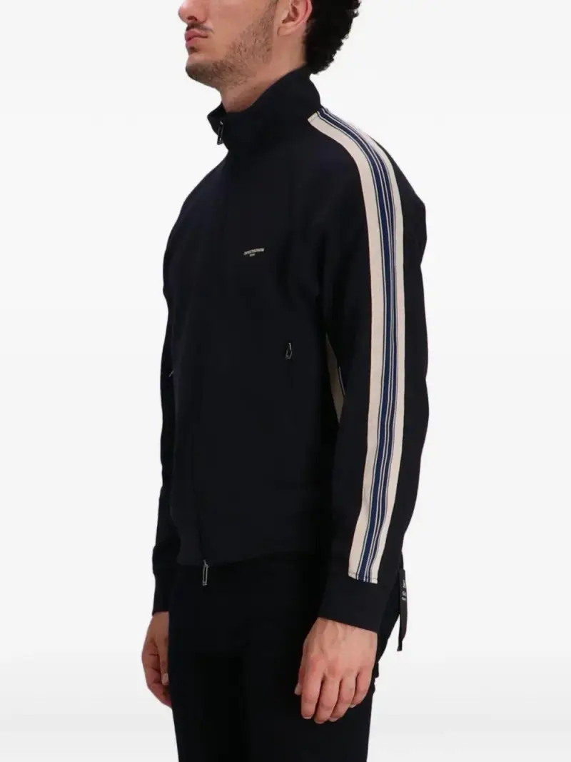 Giacca blu a righe laterali con cerniera miniatura 2