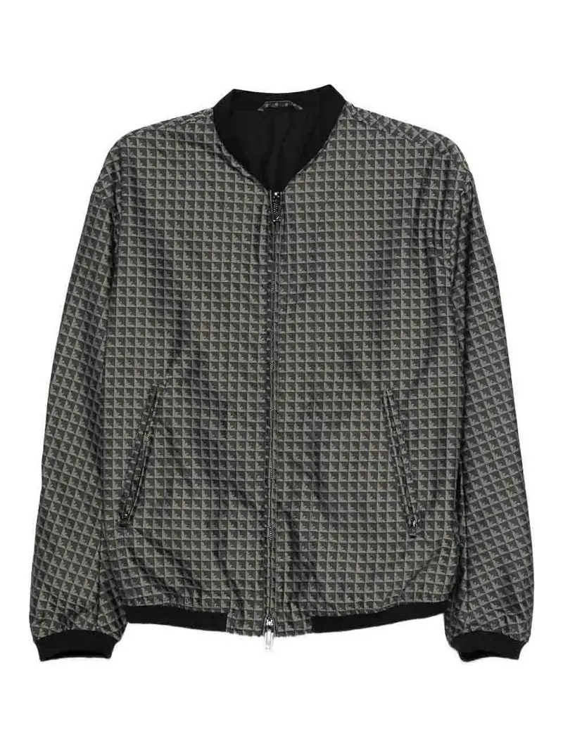 Giacca da bomber con logo allover Nero