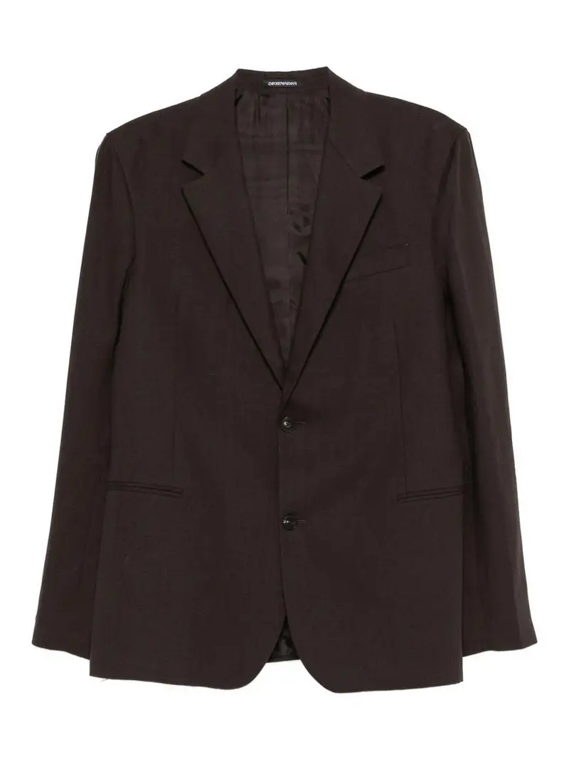 Giacca monopetto in lino Marrone