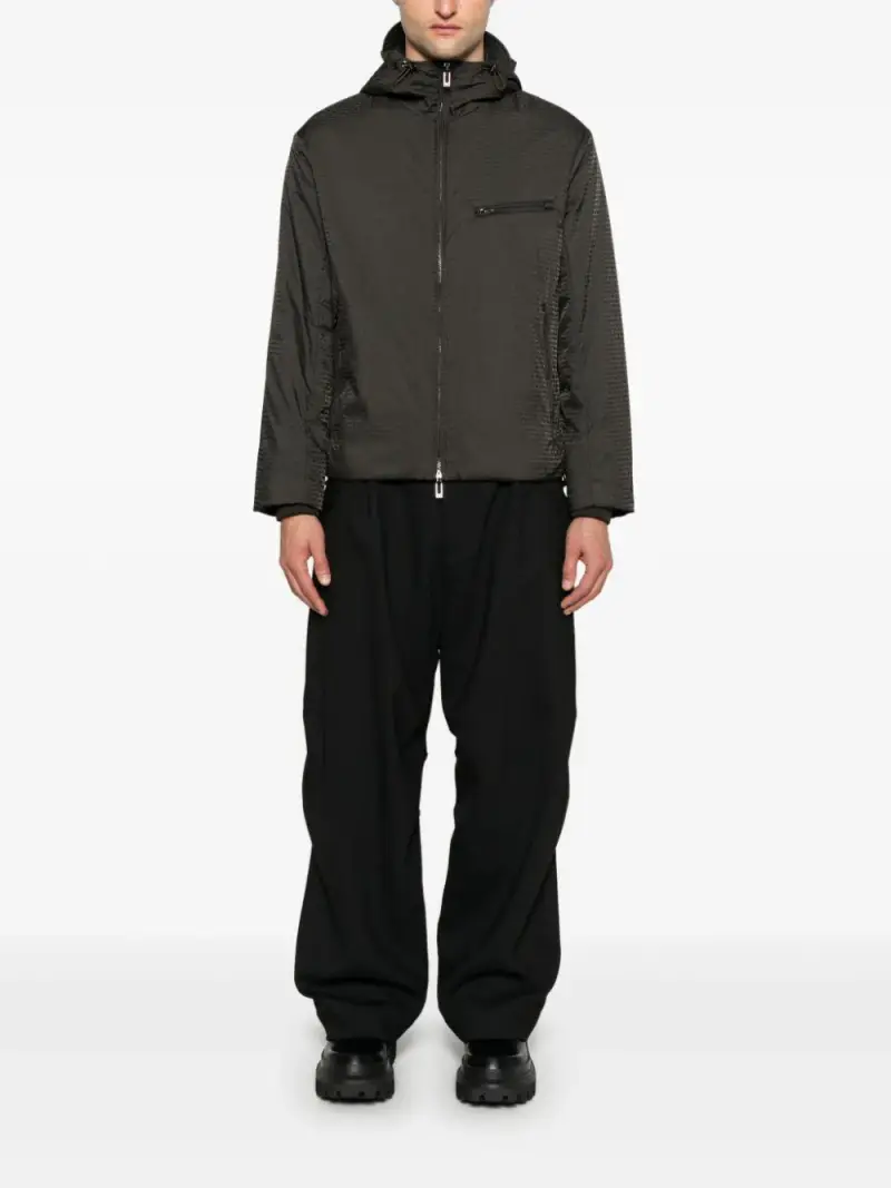 Giacca verde militare con logo all-over Verde milatare miniatura 2