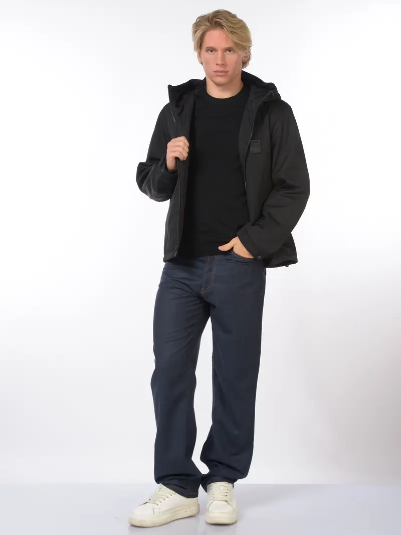 giubbino da uomo Emporio Armani con cappuccio e logo NERO miniatura 2