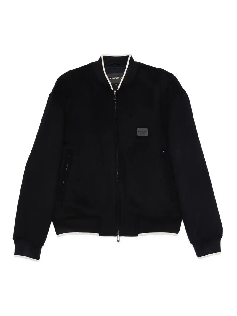 Giubbotto bomber in lana Blu