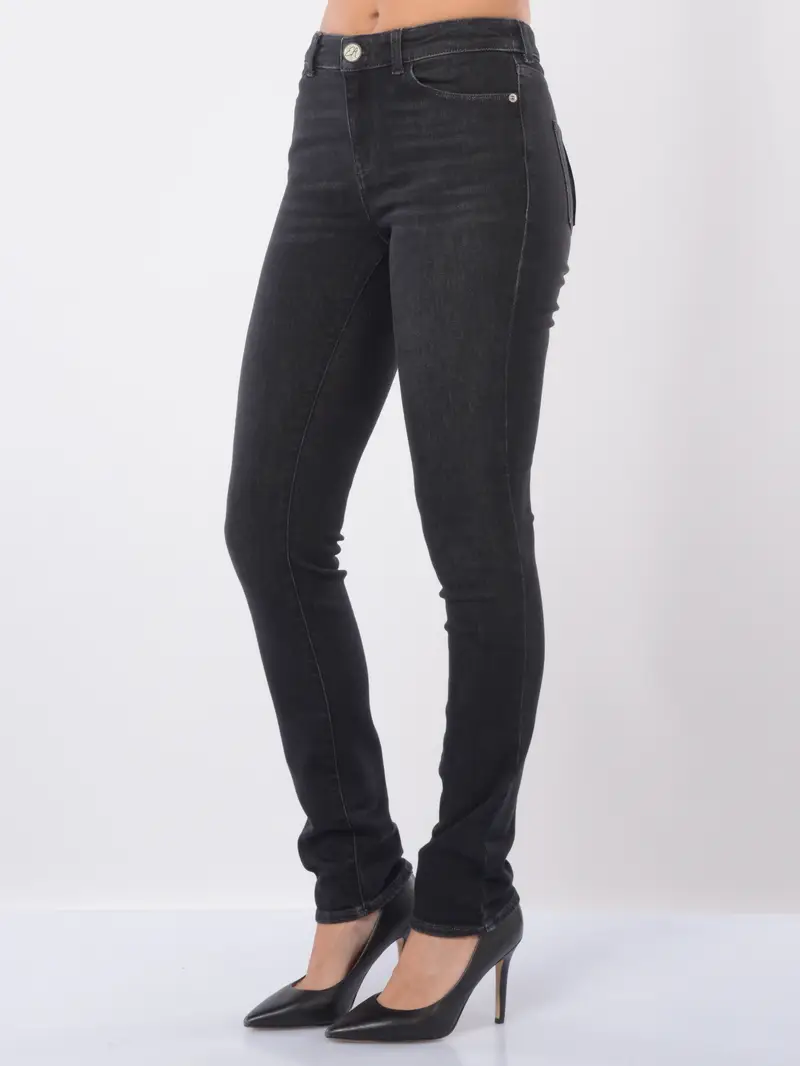 jeans da donna Emporio Armani Slim Fit in cotone riciclato NERO