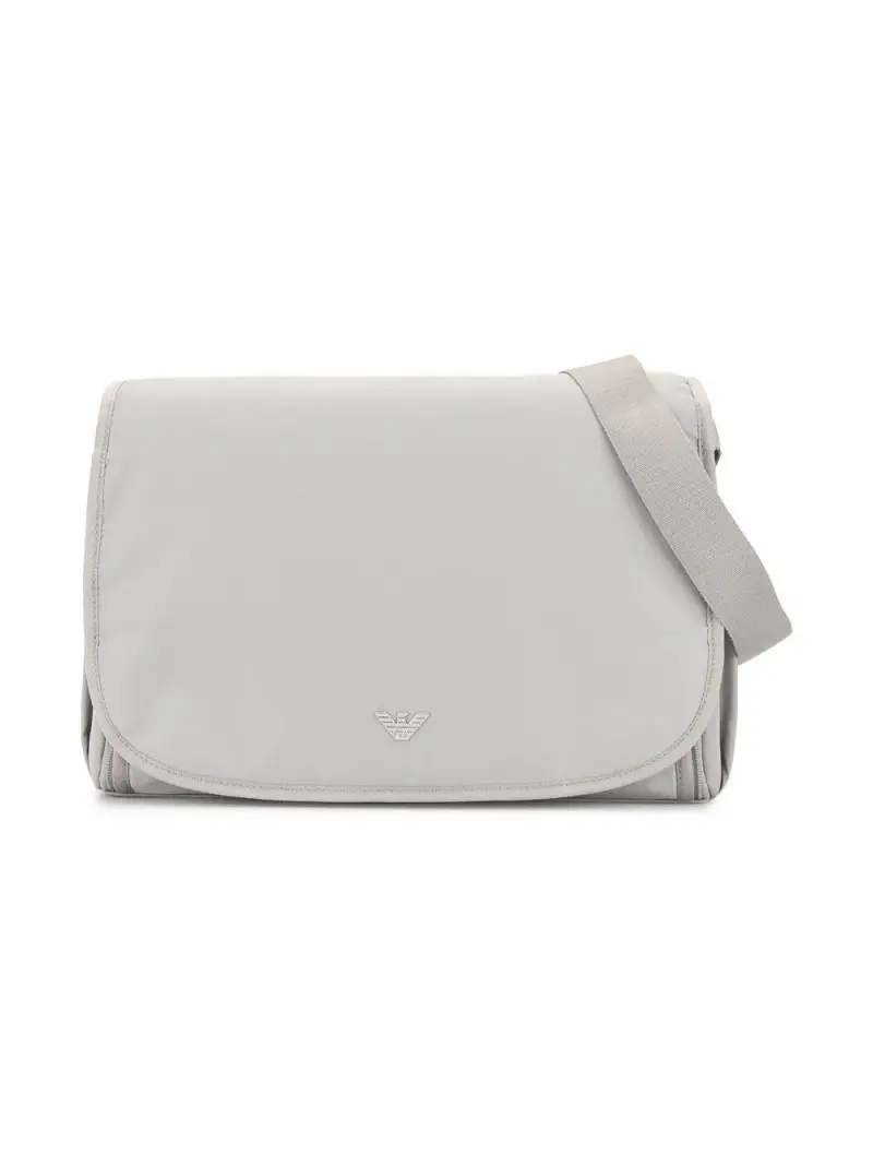 Borsa Mamma grigia placchetta logo Grigio