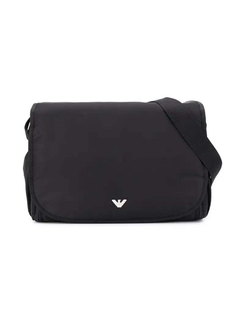 Borsa Mamma nera placchetta logo Nero
