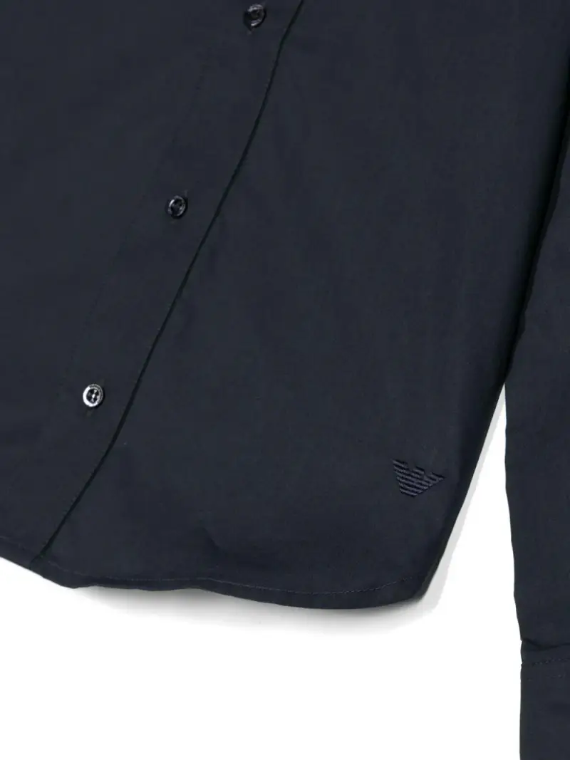 Camicia blu logo ricamo miniatura 2