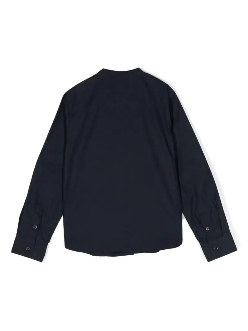 Camicia blu logo ricamo miniatura 3