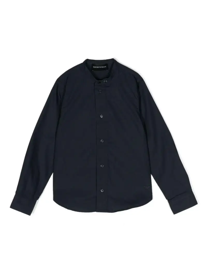 Camicia blu logo ricamo