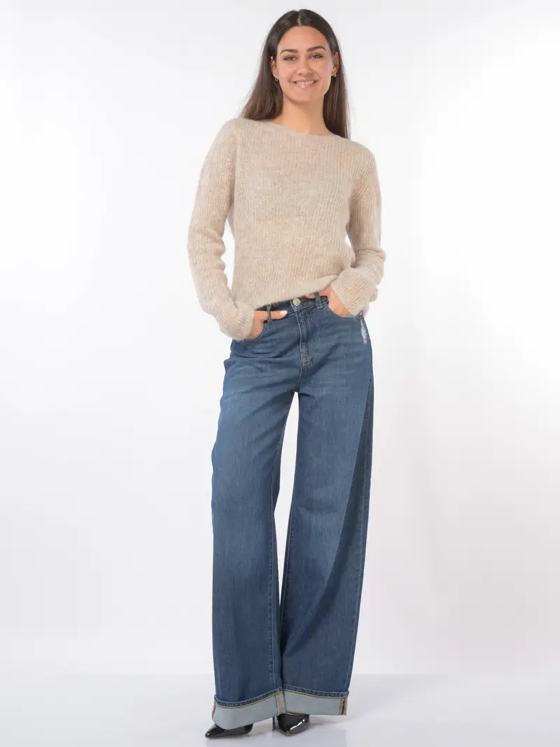 maglia da donna Emporio Armani in lana di alpaca a girocollo BEIGE miniatura 2