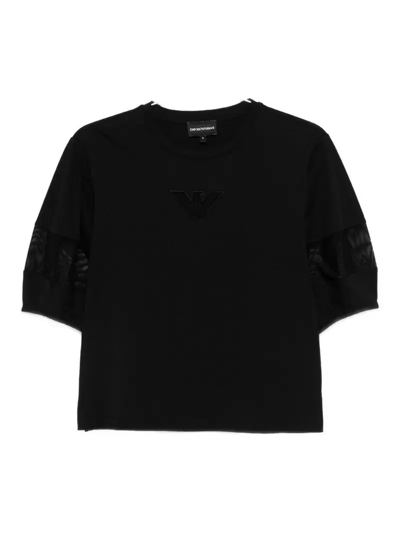 Maglia Girocollo In Cotone Nero
