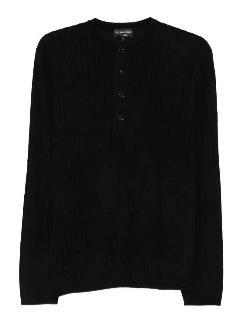 Maglia Girocollo In Lana Blu