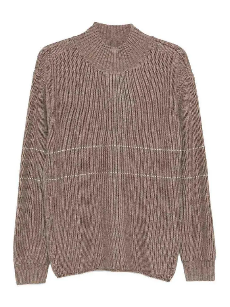 Maglia Girocollo In Lana Marrone