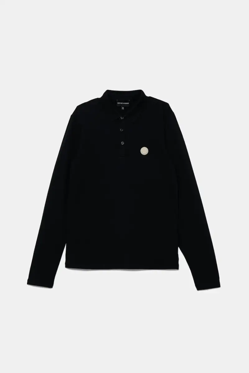 maglietta a maniche lunghe per bambini colore blu navy con applicazione EB000760 AF16641