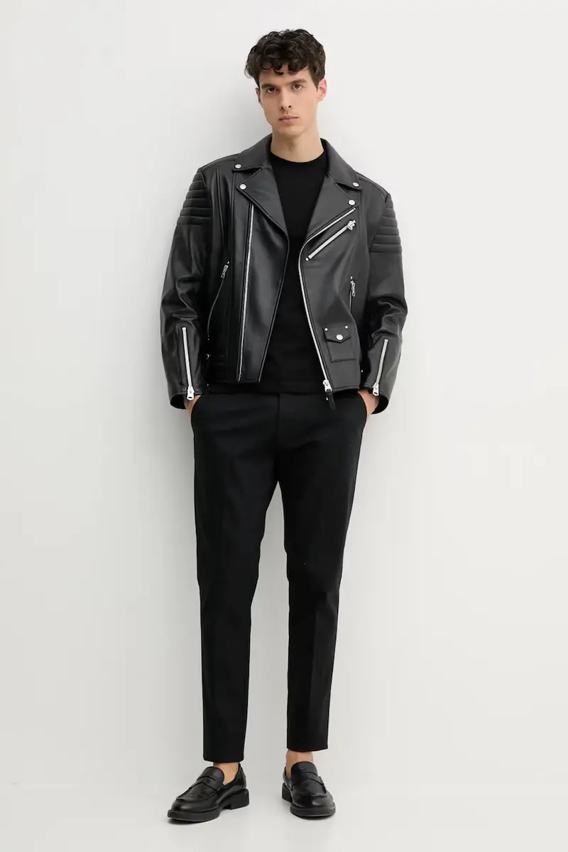 maglietta in cotone uomo colore nero 8N1TQ6 1JRGZ miniatura 2