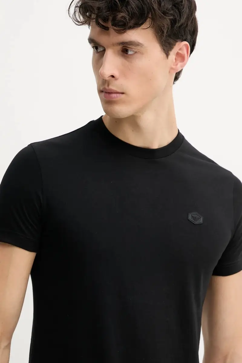 maglietta in cotone uomo colore nero 8N1TQ6 1JRGZ miniatura 4