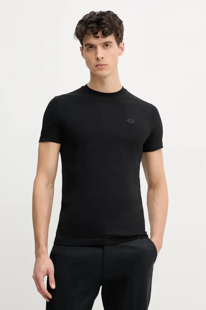 maglietta in cotone uomo colore nero 8N1TQ6 1JRGZ