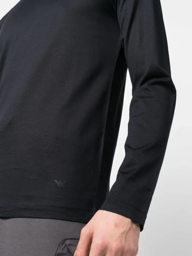 Maglione blu mezzanotte con logo allorlo Blu navy miniatura 3