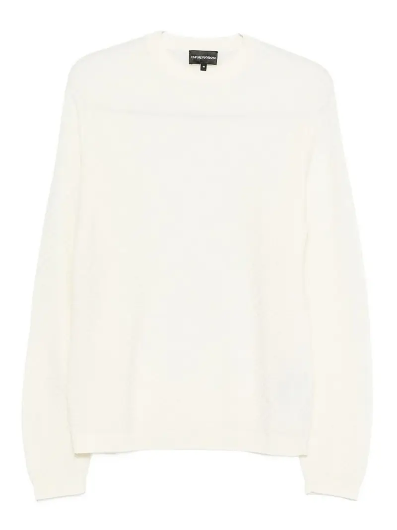 Maglione Girocollo In Lana Bianco