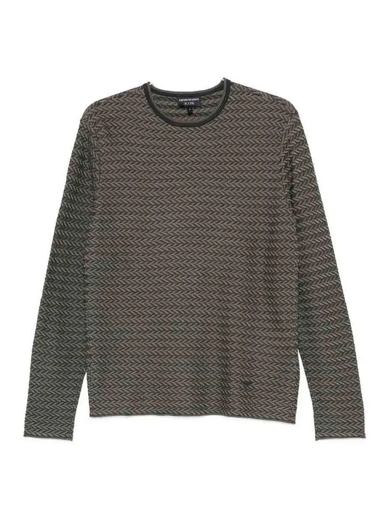 Maglione Girocollo In Lana Blu