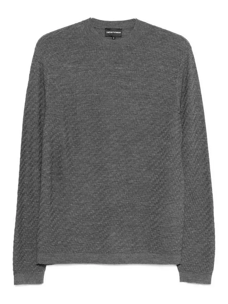 Maglione Girocollo In Lana Grigio