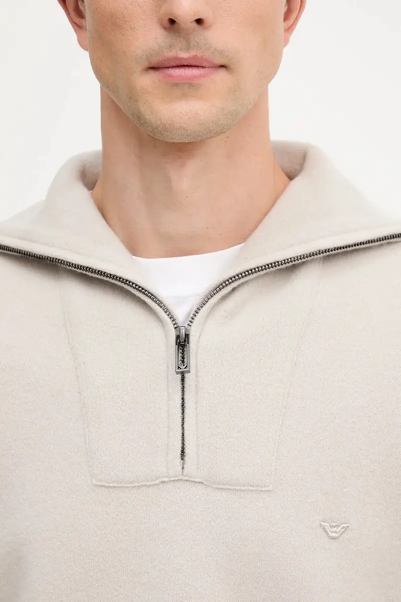 maglione in lana uomo colore beige EM002052 AF18104 miniatura 5