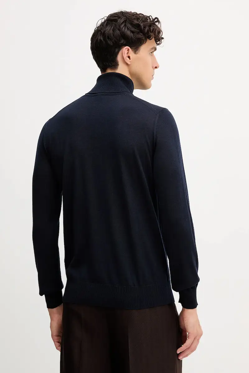 maglione in lana uomo colore blu navy 8N1M43 1M67Z miniatura 5