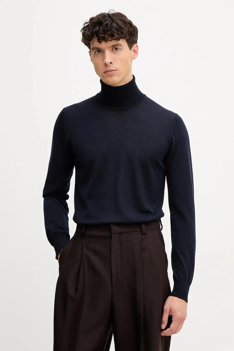 maglione in lana uomo colore blu navy 8N1M43 1M67Z