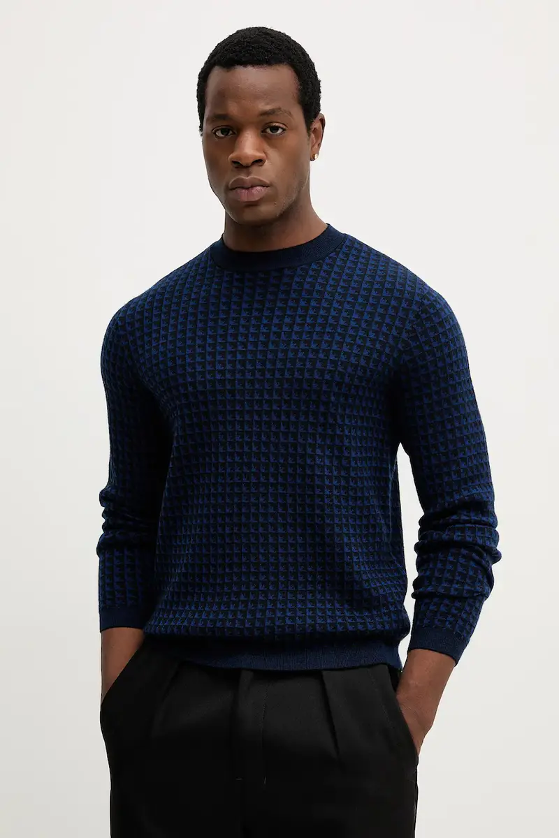maglione in lana uomo colore blu navy EM001989 AF14199