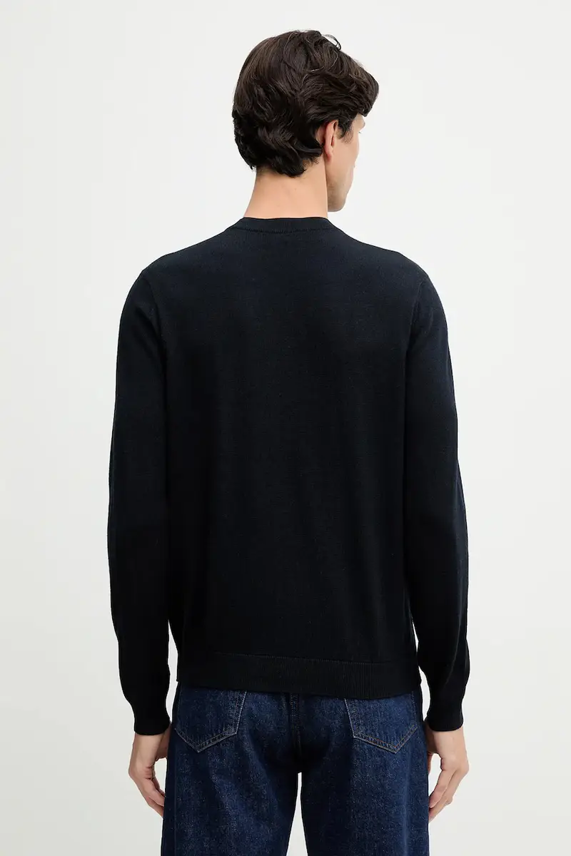 maglione in lana uomo colore blu navy EM002419 AF14158 miniatura 3