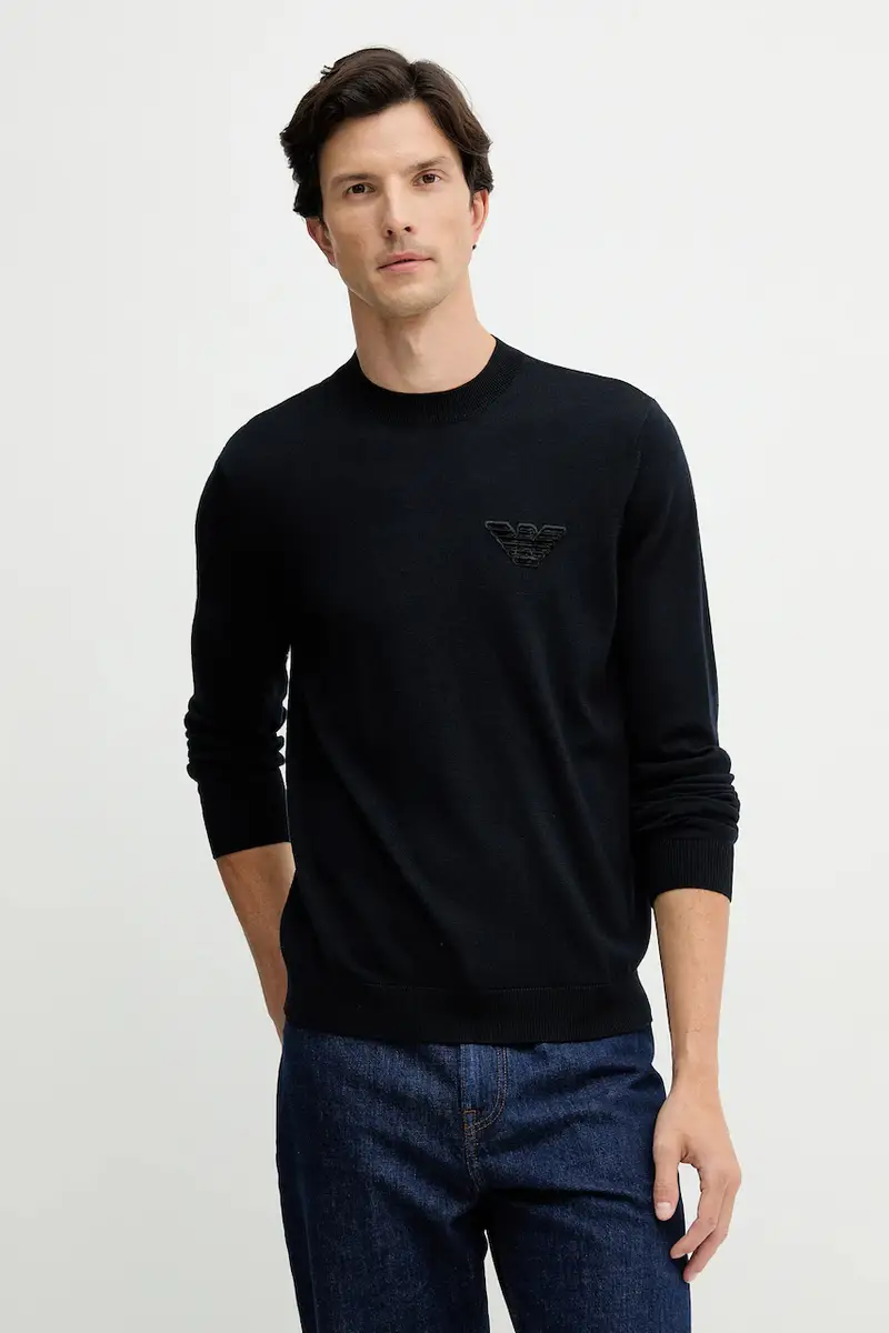 maglione in lana uomo colore blu navy EM002419 AF14158
