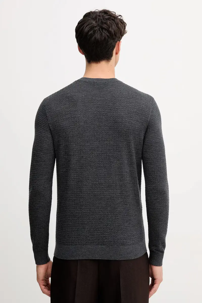 maglione in lana uomo colore grigio EM002196 AF13851 miniatura 3