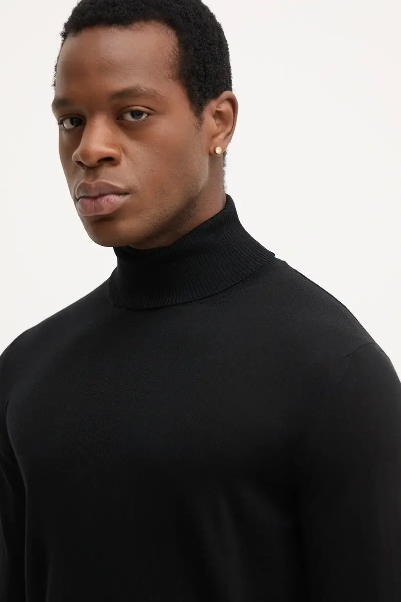 maglione in lana uomo colore nero 8N1M43 1M67Z miniatura 4