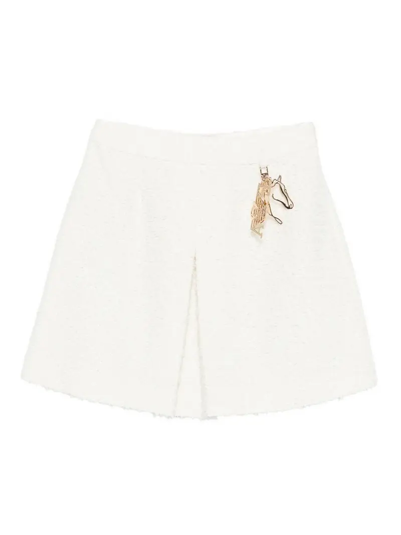 Minigonna in tweed Bianco