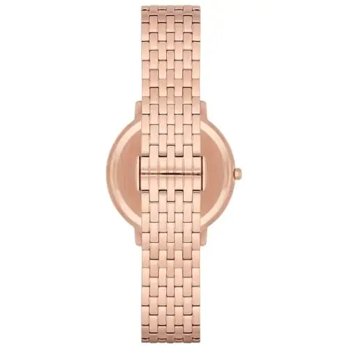 Emporio Armani Orologio da donna, movimento a due lancette, cassa in acciaio inossidabile oro rosa da 32 mm con miniatura 2