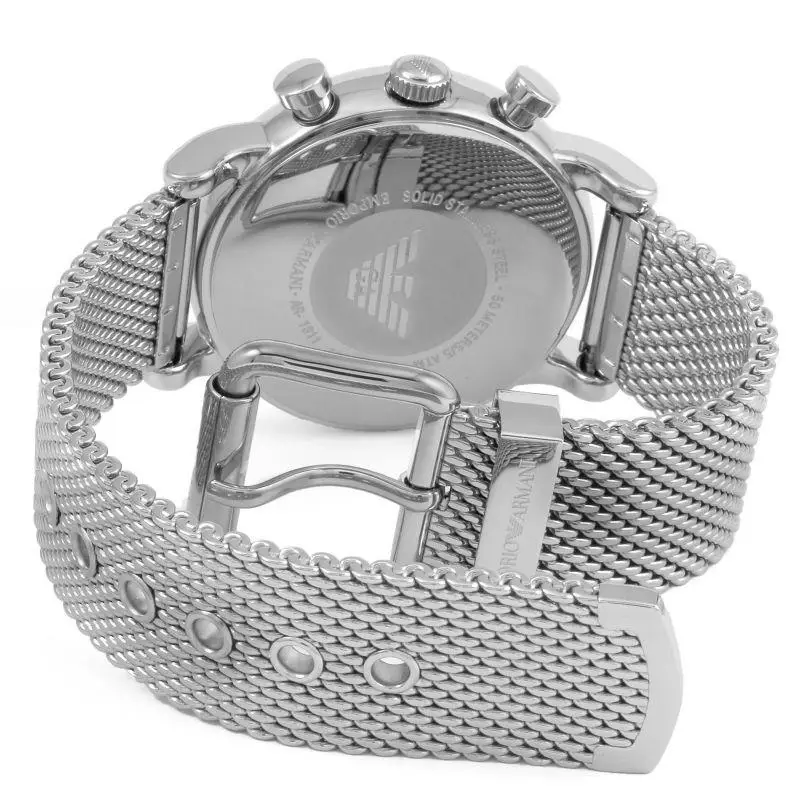 Orologio da uomo con quadrante nero AR1811 argento miniatura 2