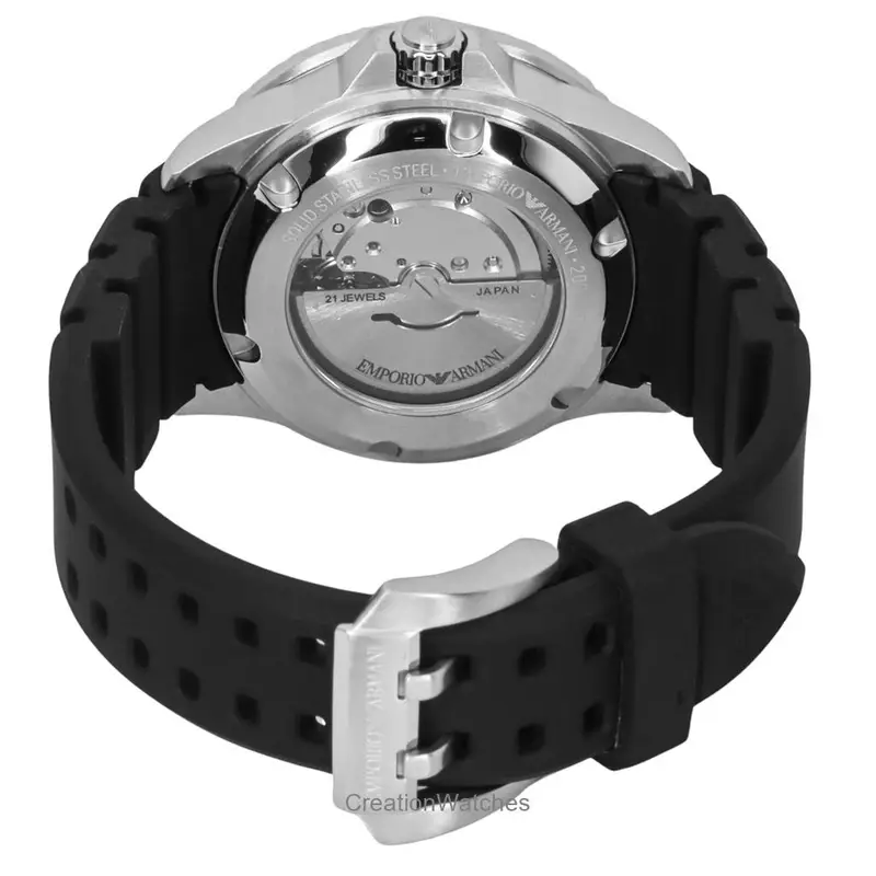 Orologio da Uomo Emporio Armani Sea Explorer Cinturino in Silicone Quadrante Nero Automatico Subacqueo AR60078 200M nero miniatura 2