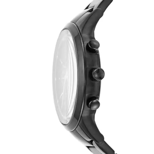 Emporio Armani Orologio da uomo, movimento cronografo al quarzo, cassa in acciaio nero 43 mm con bracciale in acciaio miniatura 3