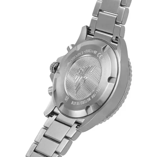 Emporio Armani Orologio da uomo, movimento cronografo, cassa in acciaio inossidabile 43 mm con bracciale in acciaio miniatura 3
