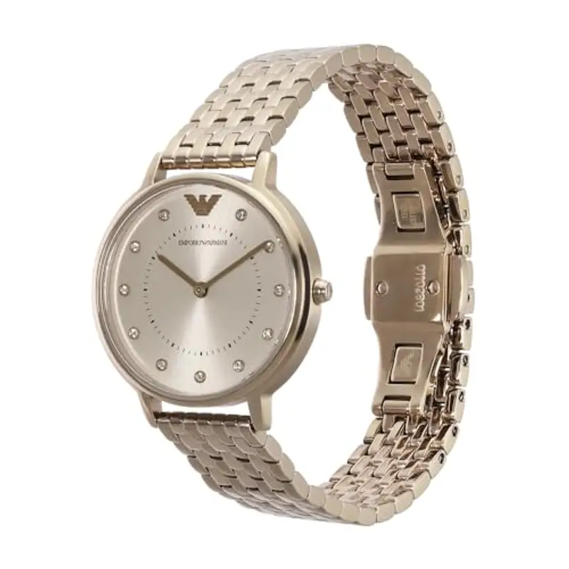 Emporio Armani Orologio donna, movimento a due lancette, cassa in acciaio inossidabile 32 mm con bracciale in acciaio miniatura 3